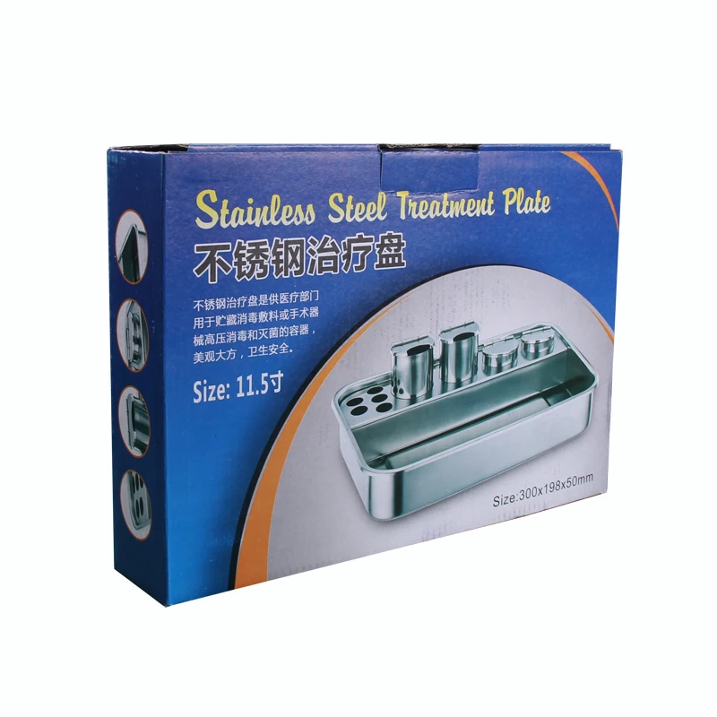 304 din oțel inoxidabil, gros de tratament tavă pătrată tavă fără acoperire chirurgicale tava medical dentar superficial tava instrument steriliz