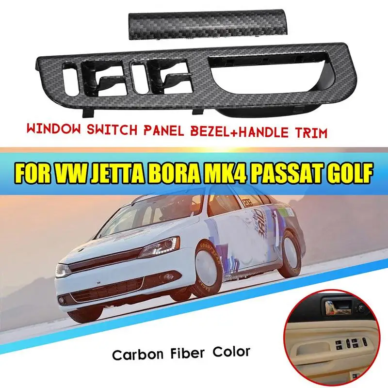 Comutator geam Rama Usa din Fibra de Carbon Panoul de Suport se Ocupe de Garnitura pentru VW Volkswagen Jetta vw Golf 4 Passat B5
