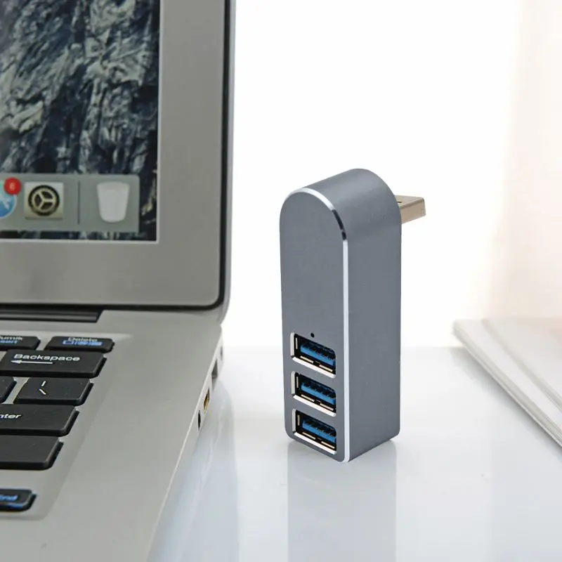 2021 Nou Aliaj de Aluminiu Mini 3 Port USB 3.0 Hub USB Rotativ Splitter Adaptor pentru PC, Laptop
