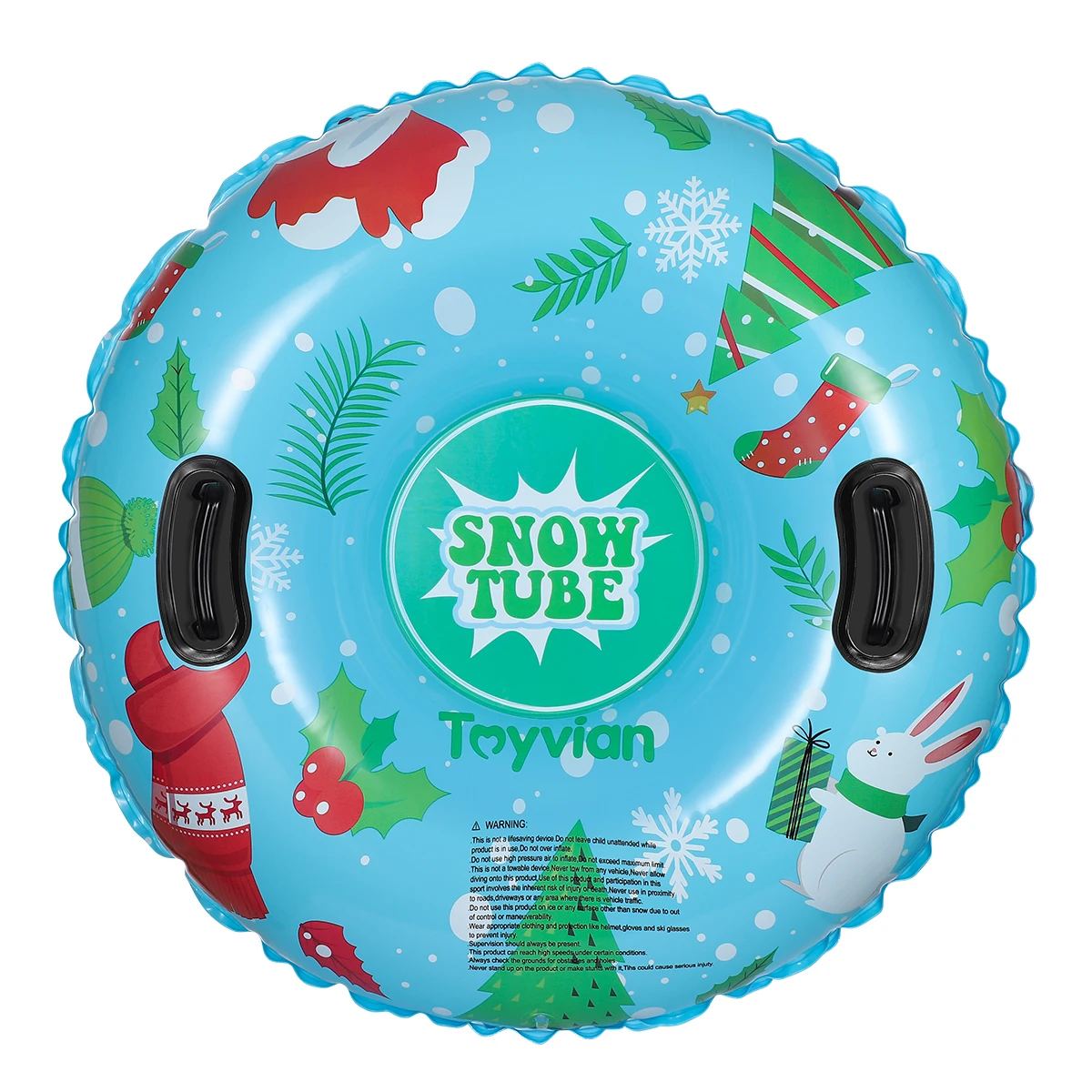 Toyvian 94cm PVC Copiii Zăpadă Tub Gonflabil Rundă de Zăpadă Sanie cu Mânere pentru Schi, Patinaj, Zăpadă Jocuri