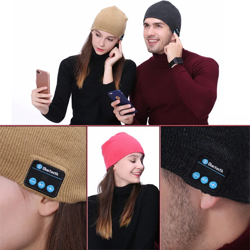 Fierbinte Wireless Bluetooth Smart Cască Muzica Tricotate Pălărie Plus de Catifea Groasă de Iarnă Ține de Cald Capac Cu Mic Difuzor pentru iOS Android