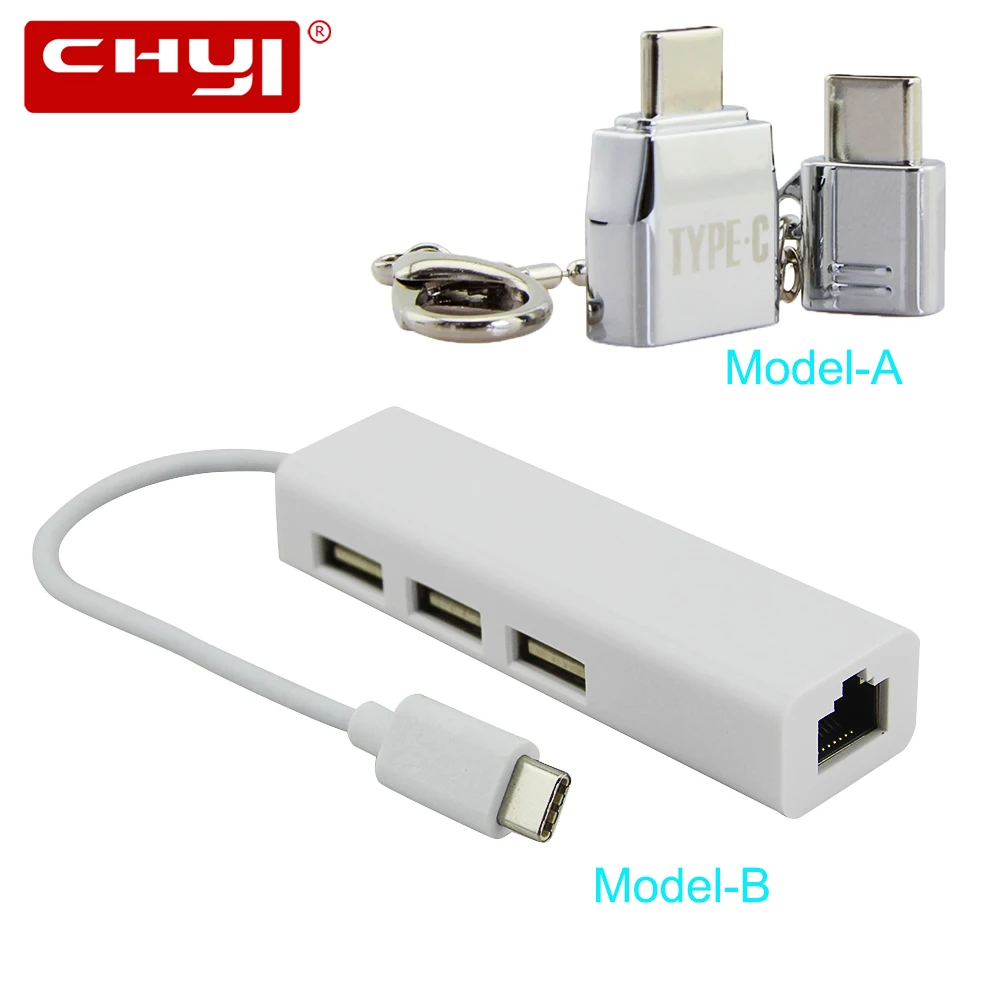 CHYI Multi C USB Hub Cu Porturi USB 2.0 Cu JR45 Ethernet Internet Port USB de Tip C Splitter Adaptor Pentru Android IOS Macbook PC