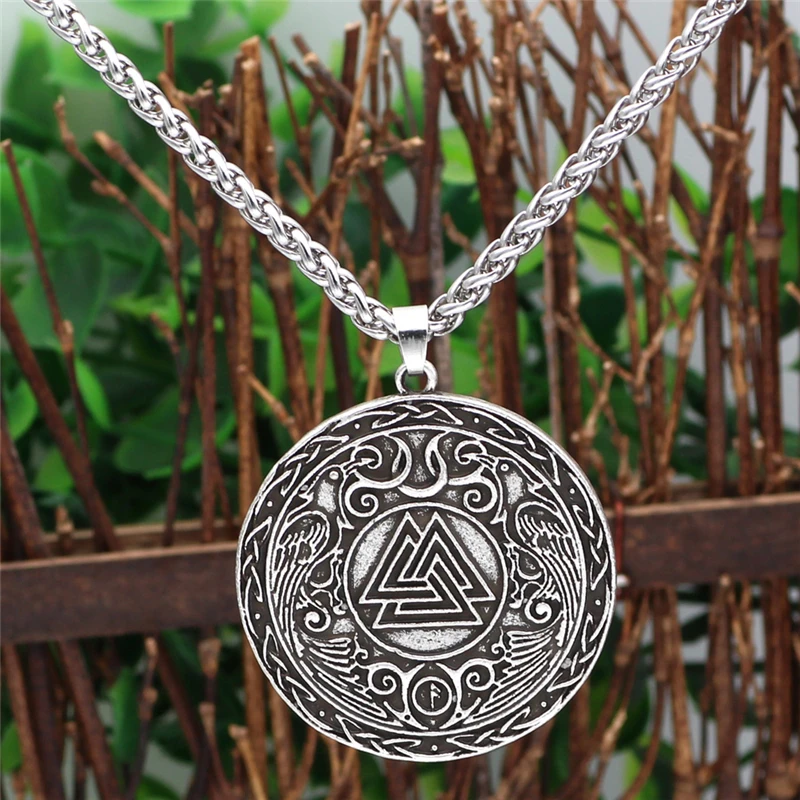 Retro Viking Cioara Triunghi Pandantiv Vintage Ornament Amuleta Odin Viața De Colier De Flori Păgâne Bijuterii Moda Accesorii Cadouri
