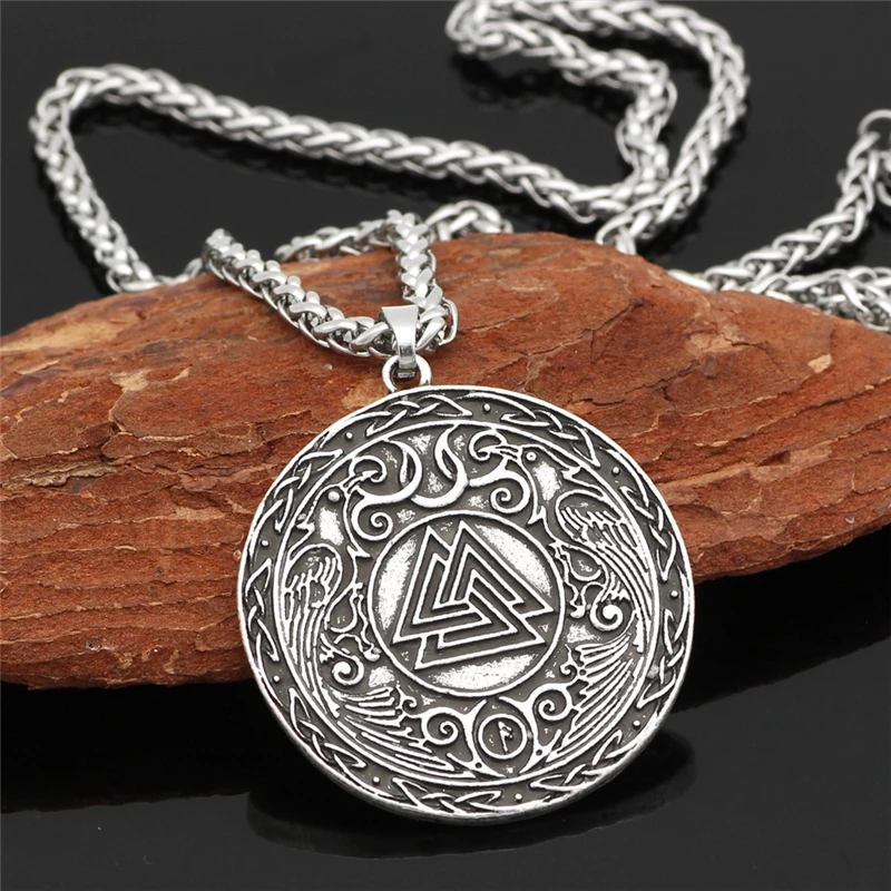 Retro Viking Cioara Triunghi Pandantiv Vintage Ornament Amuleta Odin Viața De Colier De Flori Păgâne Bijuterii Moda Accesorii Cadouri