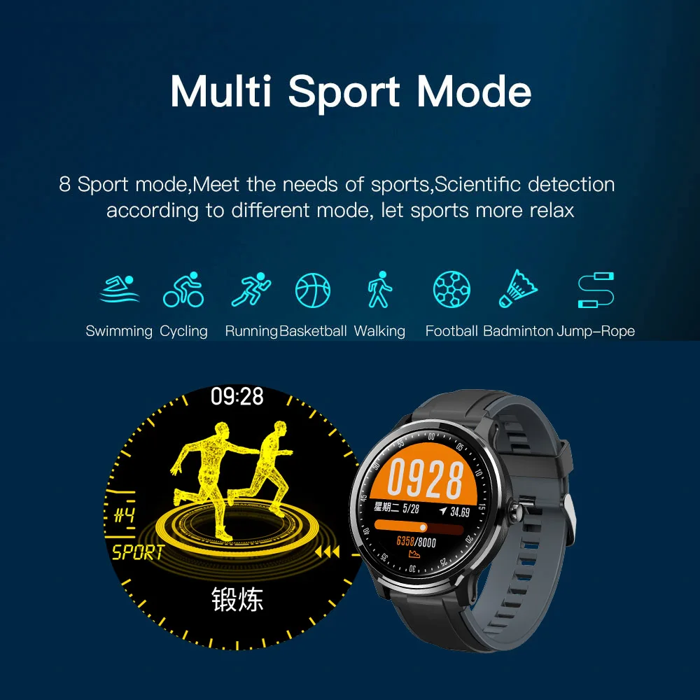 2020 Sn80 Sport Ceas Inteligent Barbati Personalizate Dial Fitness Tracker Ecran Tactil Complet IP68 rezistent la apa Smartwatch Pentru Android, IOS, Telefon
