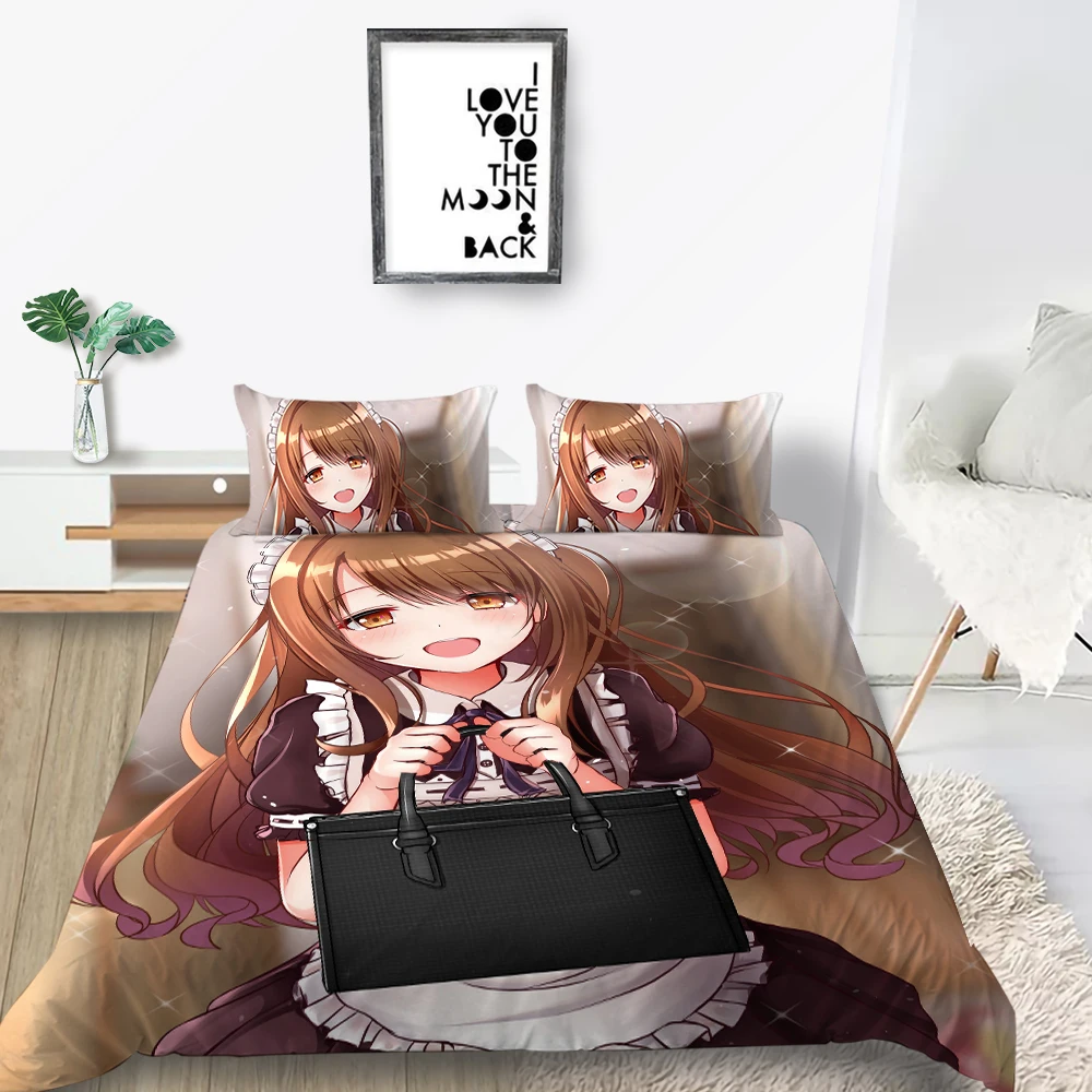 Milsleep Textile Acasă Anime Set De Lenjerie Sexy Fată De Imprimare Moderne Acasă Set De Pat Dormitor Decorare Regele Regina Full Dublu