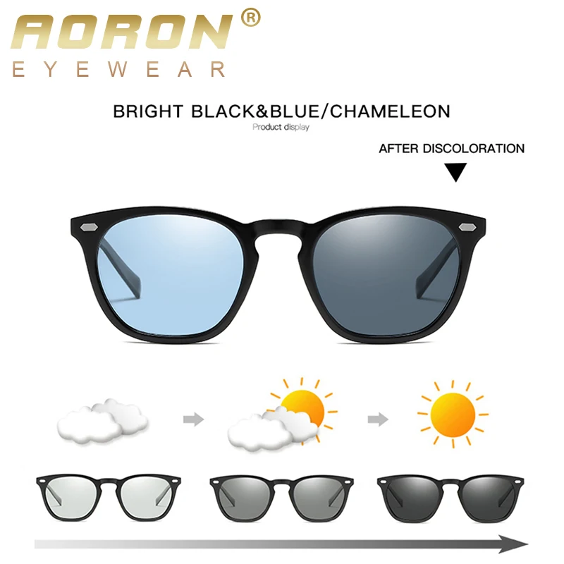 AORON Polarizate Fotocromatică ochelari de Soare Barbati /Femei Clasic Rotund Ochelari de Soare TR Cadru de Aluminiu, Magneziu Picior