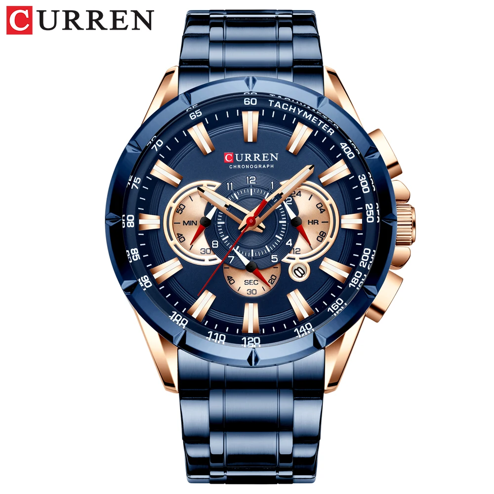 CURREN Top Brand de Lux Bărbați Cuarț Ceas Sport Cronograf Ceas Masculin din Oțel Inoxidabil Trupa de Afaceri de Moda Ceas
