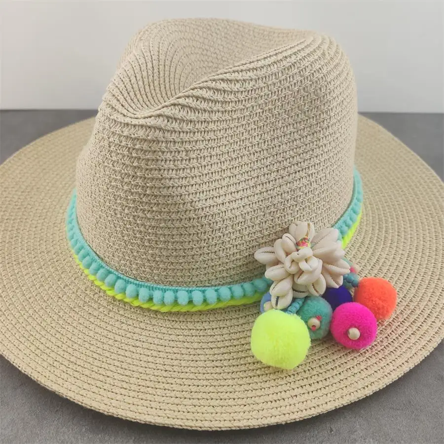 Dropshipping Boho Margine Largă Pălării de Soare pentru Femei Jazz Capace de Pălării Panama Unisex Plajă Sus Cozoroc Pălărie de Paie pe Cap Scurtă Solid