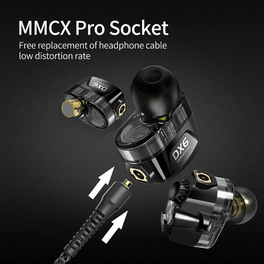 PLEXTONE DX6 În Ureche Căști Armătură Echilibrată Cu Dinamică a Zgomotului Căști gamer Cu Microfon bluetooth Cablu MMCX