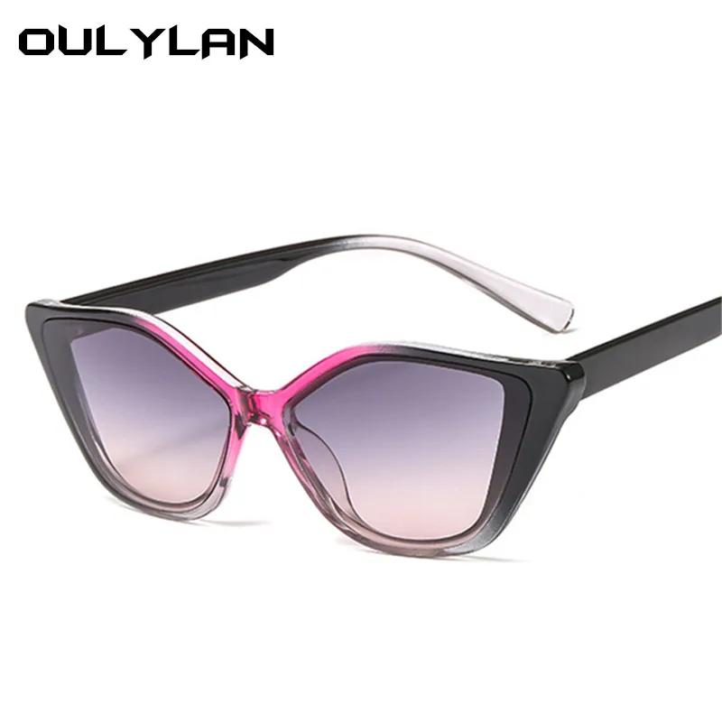 Oulylan Ochi de Pisica ochelari de Soare Femei Bărbați Vintage Gradient de Ochelari de Soare Ochelari de protecție pentru Damele de Lux, UV400 ochelari de soare Albastru Leopard Ochelari