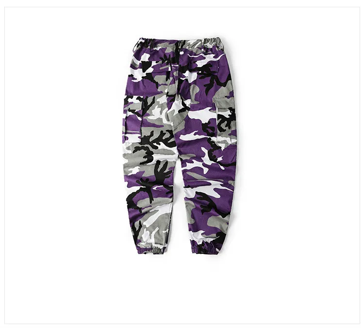 Portocaliu Pantaloni de Camuflaj Bărbați și Femei pantaloni de Trening Roz Violet Gri Camo pantaloni Pantaloni Cargo Pant Streetwear Hip Hop Harem Jogger