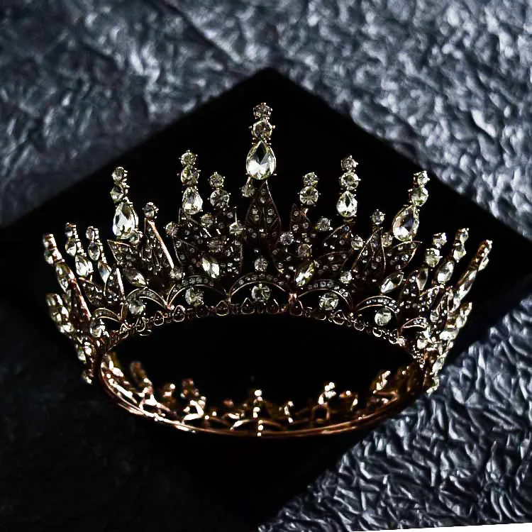 Nou Stil alb negru Baroc rotund cerc tiara Accesorii de Par Frizură Mireasa Coroana Ornament de păr de nunta