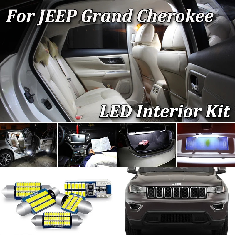 Alb, fara Eroare Canbus Pentru Jeep Grand Cherokee ZJ WJ WK WK2 LED-uri de Interior Dome Hartă Kit de Lumina (1993-2020)