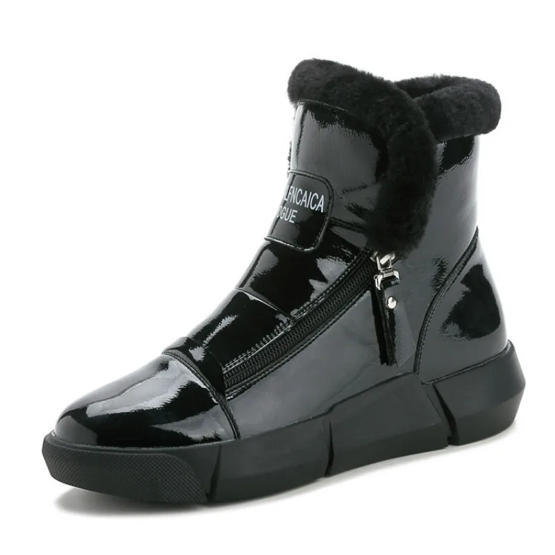 SWONCO Platforma Adidași de Iarnă Caldă Pantofi Femei Cizme de Zăpadă cu Fermoar Lateral 2019 Nou de sex Feminin de Cauzalitate Pantofi Alb Glezna Cizme Adidasi