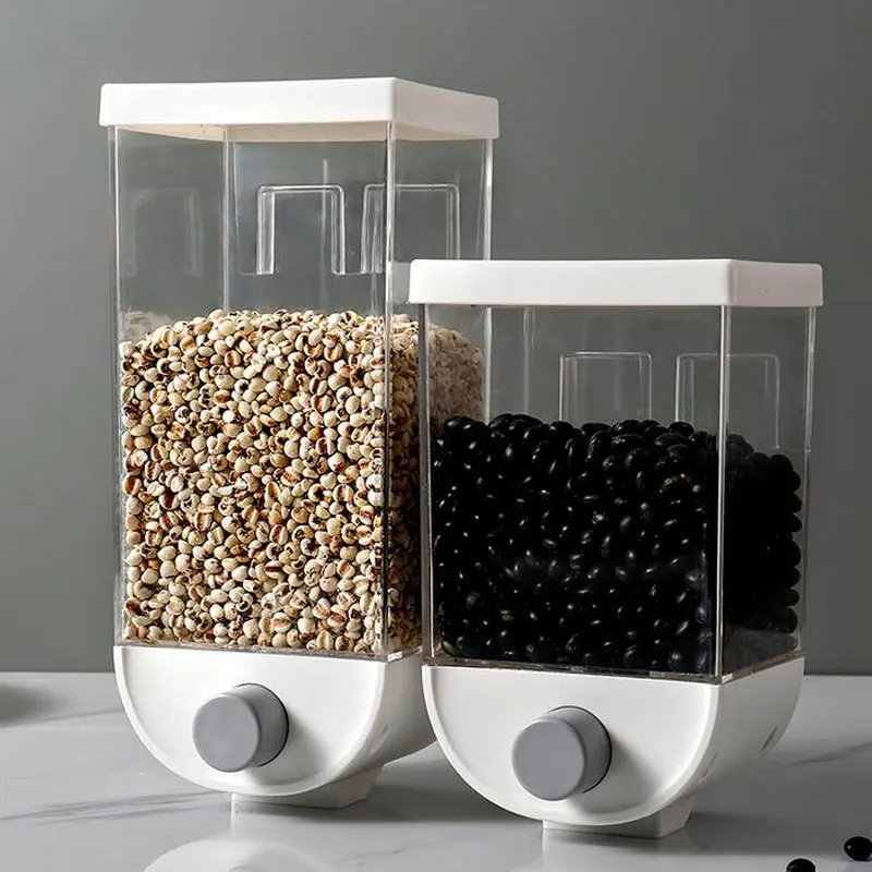 Montat pe perete Apăsați Cereale Dispenser Cereale Cutie de Depozitare Hrana Uscata Recipient Organizator Accesorii de Bucatarie Instrumente 1000/1500ml
