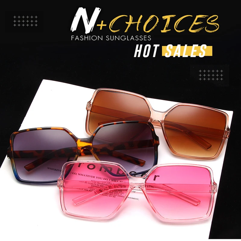 2020 Supradimensionat ochelari de Soare Patrati de Femei de Moda, Top Plat Gradient de ochelari de Soare Brand de Lux de Designer de Ochelari oculos de sol