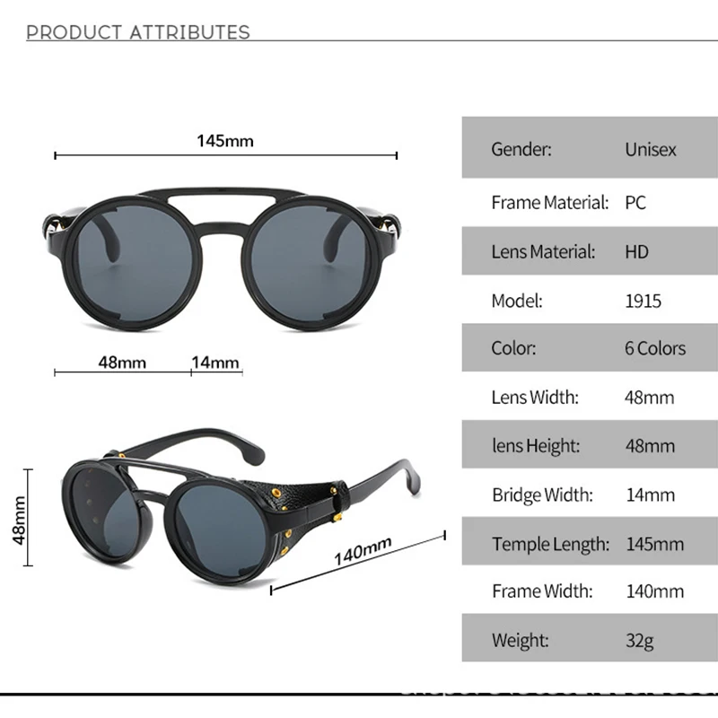 KEITHION Retro Steampunk Sunglasse Bărbați Punk din piele PU Scuturi ochelari Femei Ochelari clasic UV400 Ochelari de Gafas de Sol
