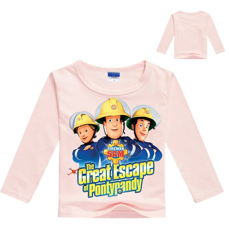 2018 Copii Desene animate Pompierul Sam Bumbac Imprimare T-shirt Pentru Băiat Tricou Fata Maneci Scurte Tee Topuri Haine Copii Haine