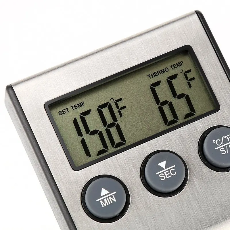 Bucătărie alimentare digital, afișaj digital de ardere termometru cu sonda termometru de gătit timer