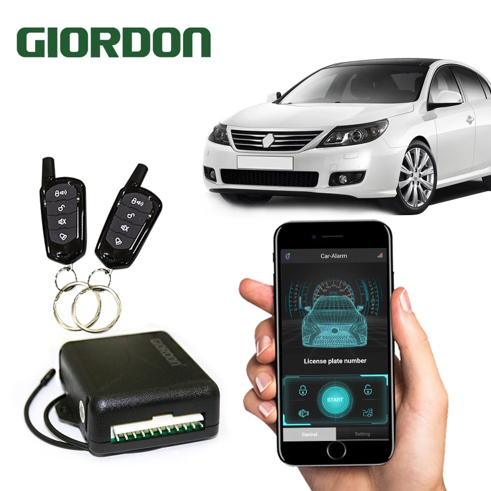 Giordon Sistem de Alarma Auto APP Telecomanda de Închidere centralizată de la Distanță Automat de Deschidere Portbagaj Cheie Inteligentă Smartphone Pasiv