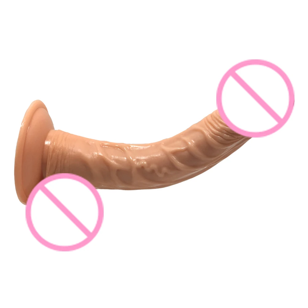 Vibrator realist Femeile Adulte Curbat Lung Gros Masaj Penis Mare ventuza Puternica Penis artificial Masturbari G-spot Sex Jucărie nouă 2019