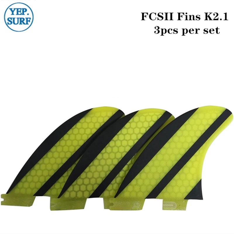 Transport gratuit placă de Surf fin FCS2 K2.1 Fagure de miere aripioare Tri fin set lamele din Fibră de sticlă FCSII bază 3pcs / set