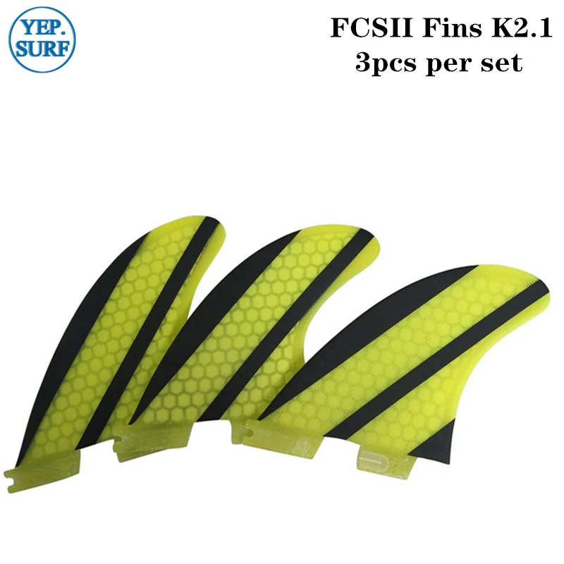 Transport gratuit placă de Surf fin FCS2 K2.1 Fagure de miere aripioare Tri fin set lamele din Fibră de sticlă FCSII bază 3pcs / set
