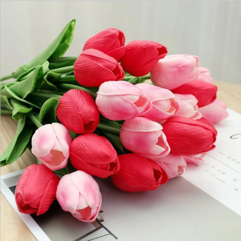 6Pcs Artificiale Lalele flori de matase Ramură romantic flori reale touch home decor nunta, decor de masă valentine decor