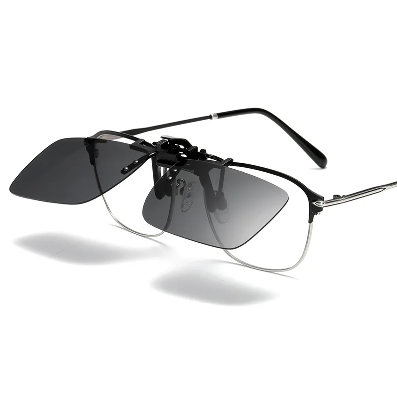 Unisex Polarizati Clip pe Noapte Viziune ochelari de Soare Galben fără ramă miop Femei Bărbați Ochelari de Soare ochelari de Soare Cli