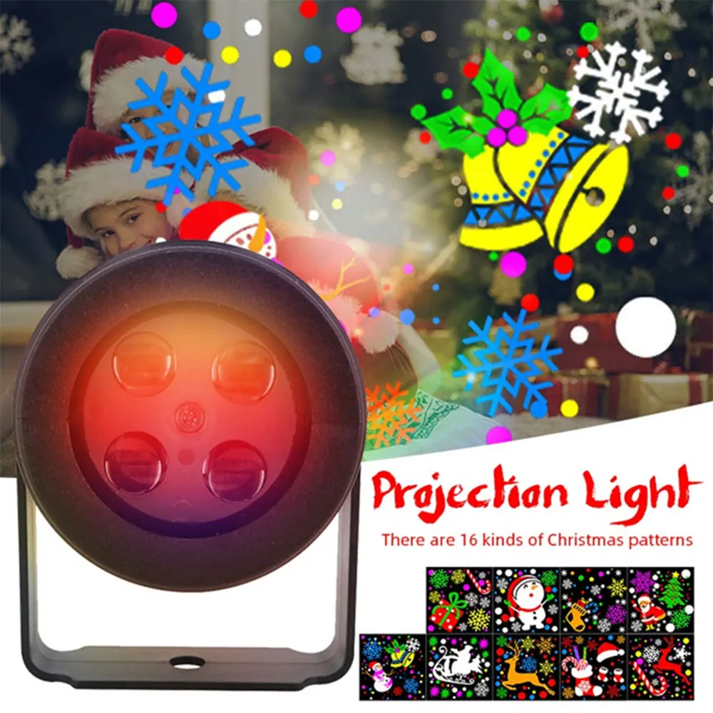Proiector LED Portabil cu baterie Reîncărcabilă Lumina Spectacol de Muzică Trepied cu Lanterna Muzica de Proiecție 12 Model de Slide-uri de Crăciun