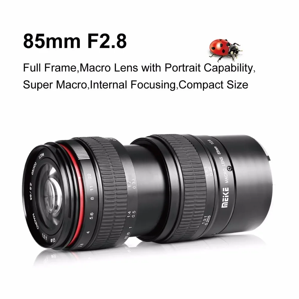 Meike MK85mm f/2.8 Manual Focus Obiectiv Macro pentru Olympus Micro 4/3 EM10 Mark ii/EM5/EM1/EP5/EPL3 și Panasonic Lumix G7 Camera