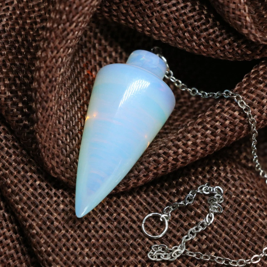 Boemia stil alb opal, piatra lunii waterdrop pandantive pendul opalite chakra vindecare reiki bijuterii margele 18*40mm B1841