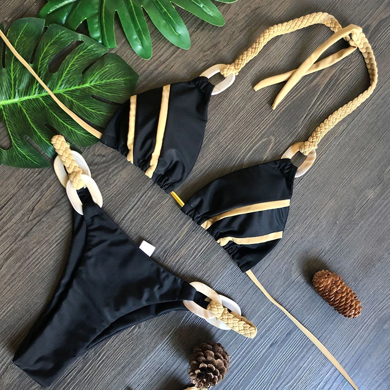 Noi Despicare Bikini Brazilian 2020 Femei Costume de baie Femei costum de Baie Bandeau Două piese Bikini set Halter face baie Costum de Baie Înot
