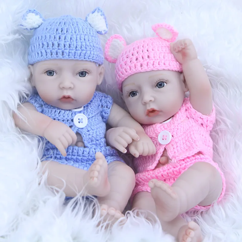 Minunat Mic Renăscut Copii Twin 11 Inch Păpuși Nou-Născut Fată Și Băiat Plin De Silicon Vinil Jucărie Brinquedo Copii Ziua De Nastere Cadou De Crăciun