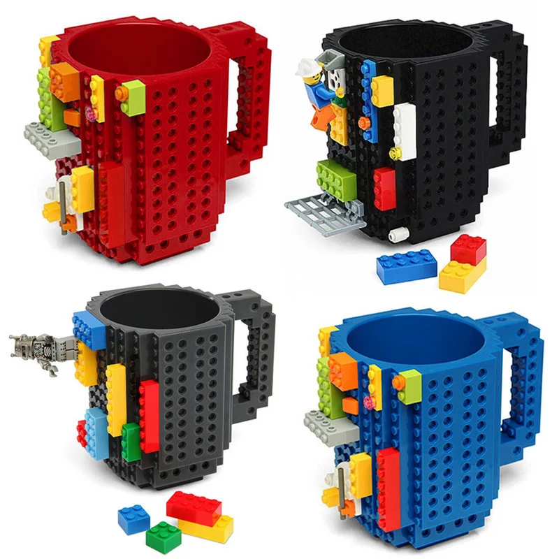 350ml Creative Lapte Cana de Cafea Ceasca de Creatie Build-pe Caramida Cana Pahare de Apă Potabilă Suport pentru Blocuri LEGO Design