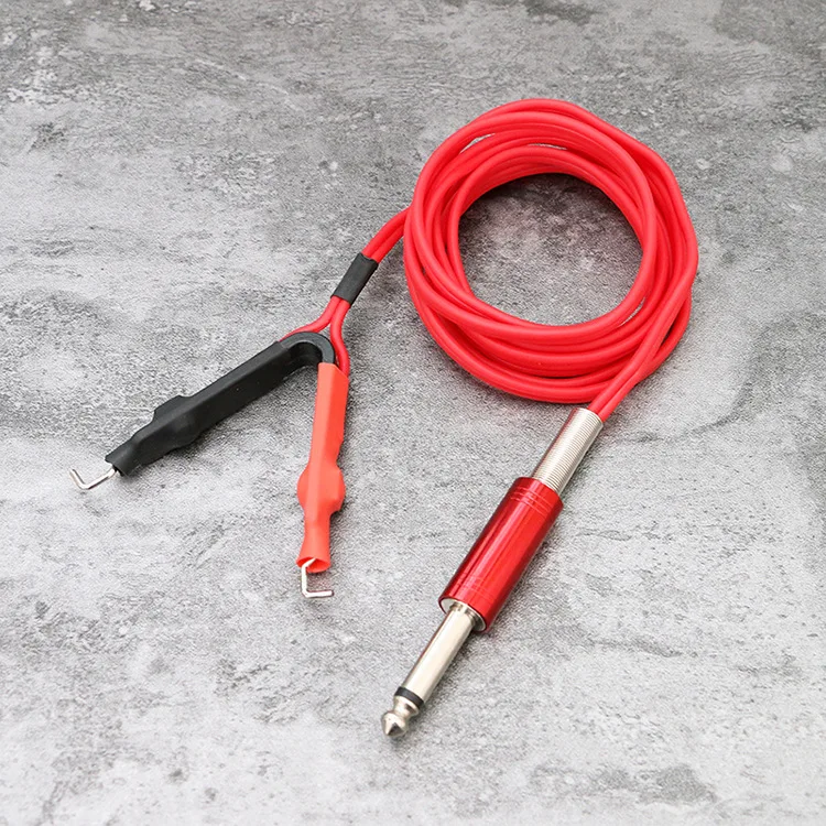 2 buc Negru și roșu 1,8 m Heavy Duty Soft Clip Cârlig Cordon de Silicon Cablu de Tatuaj Masina de Transport Gratuit