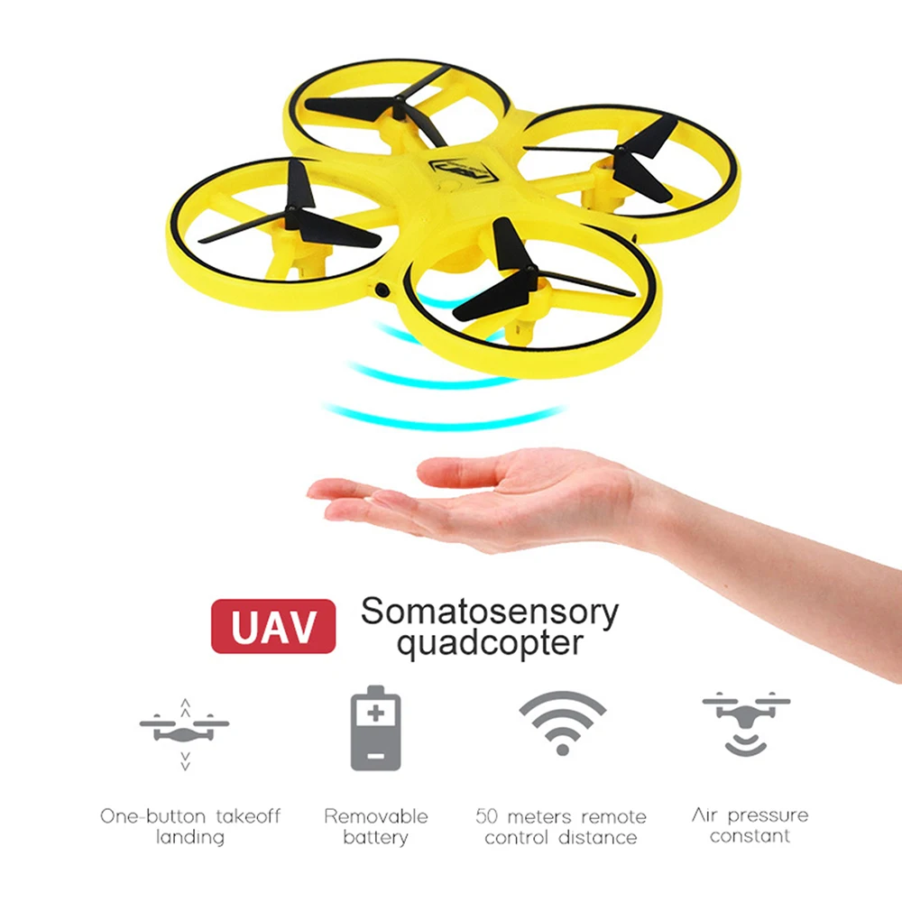 Mini Drona Zboară mingea Quadcopter Inducție pachete de Drone Ceas Inteligent Teledetecție Gest OZN Noctilucent Interacțiune Jucarii RC