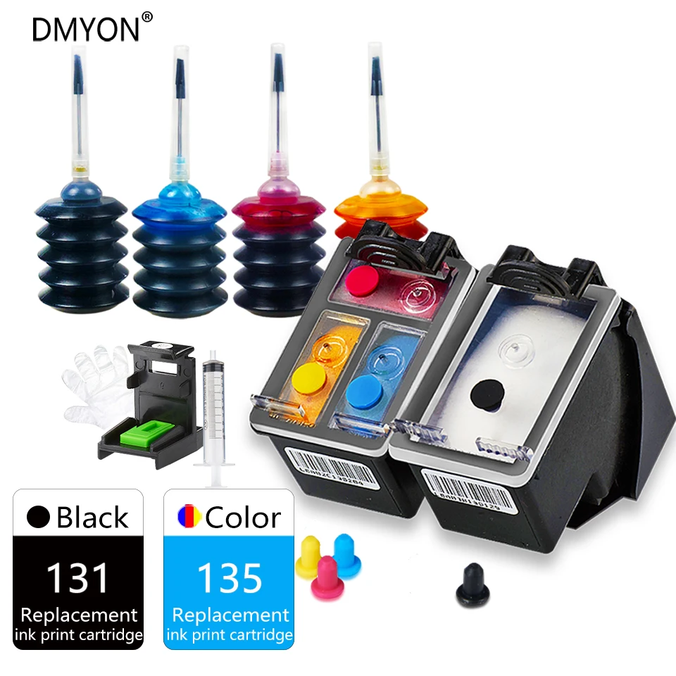 DMYON 131 135 de Cerneală XL Cartus Compatibil pentru HP C3100 C3183 C3150 C3180 1500 1510 1513 1600 2573 2613 5743 5940 5943 Printer