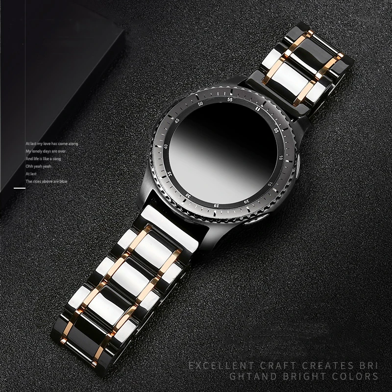 22mm Ceramice trupa pentru Samsung Galaxy watch 46mm curea de Viteze S3 Frontieră watchband Bratara Huawei watch GT 2 curea 46 GT2 22 mm