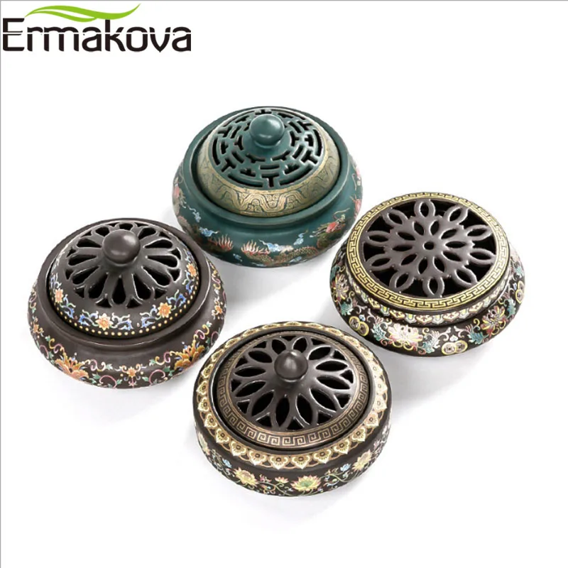 ERMAKOVA 4 Stiluri Ceramice Tămâie Arzătoare de Portelan Cădelniță Budismul Stick Tămâie Titularul Acasă Ceainărie Desktop Deocoration