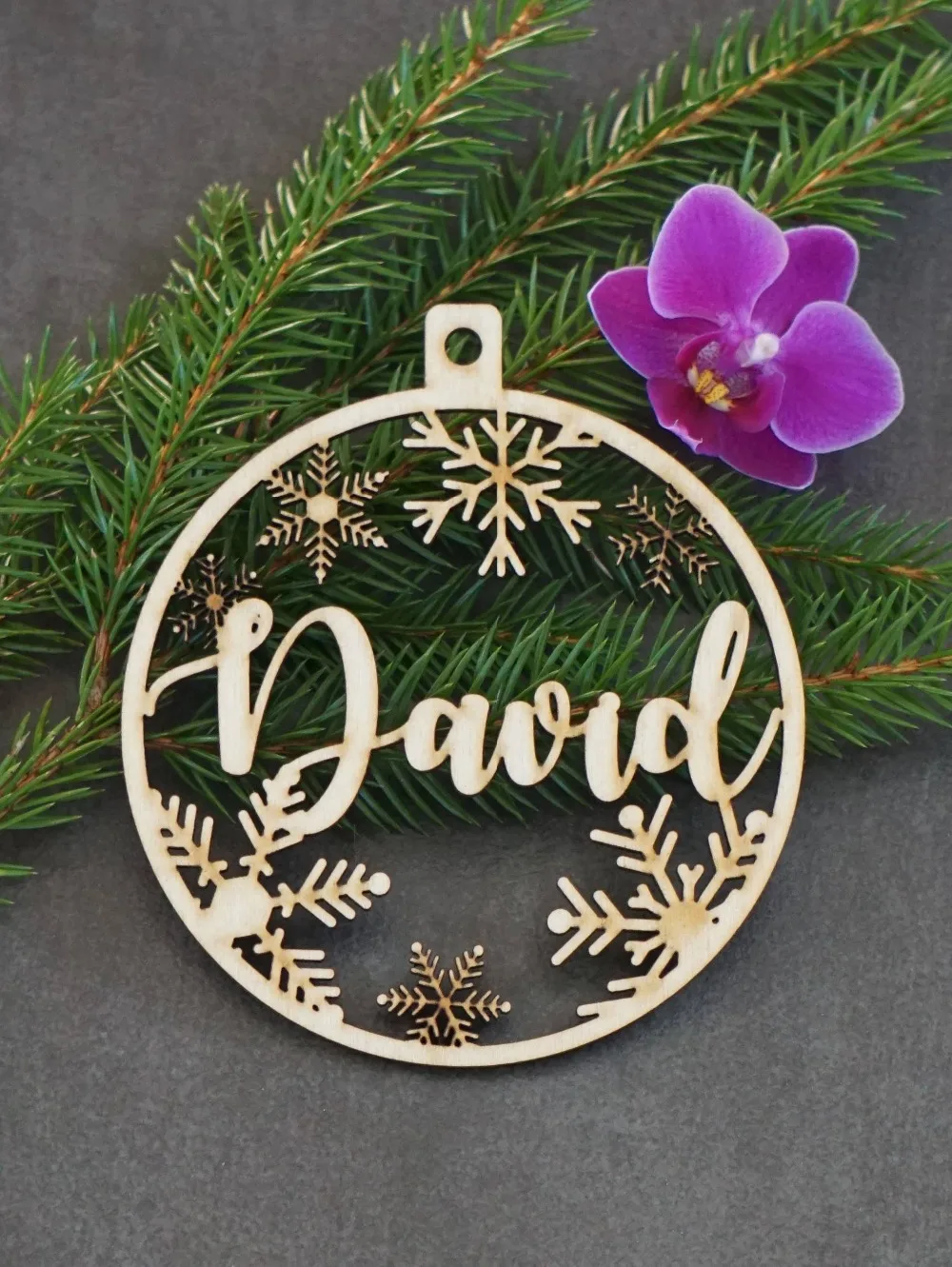 Nume personalizat Ornament de Craciun Personalizate Fleac -Personalizat Ornament Bila de Lemn Ornament Mingea cu numele și anul