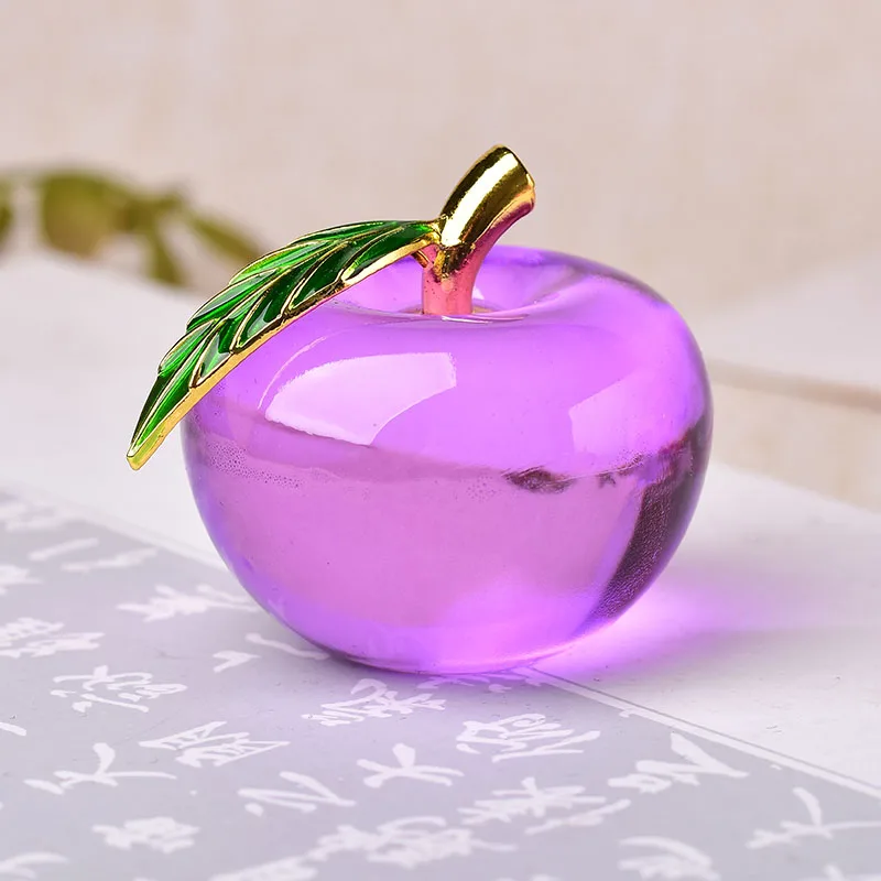 Apple Ornamente Colorate Glazura Decor Acasă de Sticlă Decor Cristal de Cuarț violet roșu roz Galben lucency Cadou Suvenir