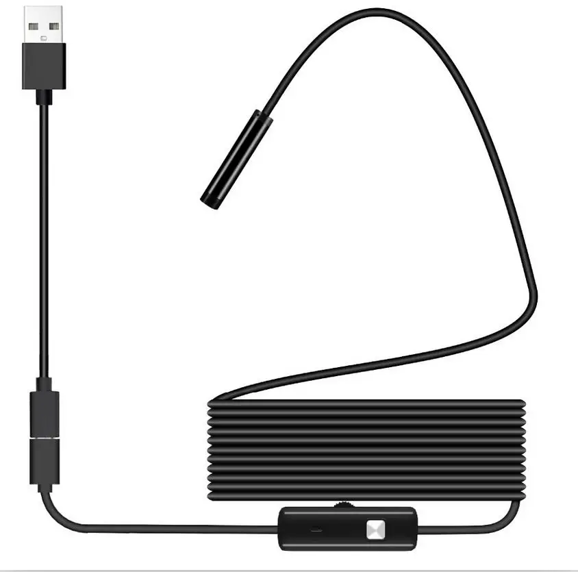Endoscop USB 1080P IP67 rezistent la apa HD Bronhoscop Flexibil de Inspecție Șarpe Camera 6 Lumini LED-uri pentru Telefonul Android, PC, Smartphone