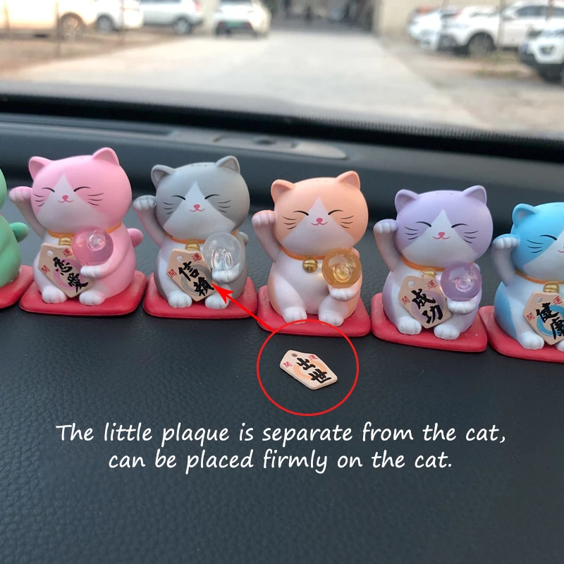 Pachet de 7 Buc Puțin Noroc Pisici Colorate Maneki Neko Pisici Feng Shui Ornamente Desktop Acasă Decorare Auto Farmec Cadou