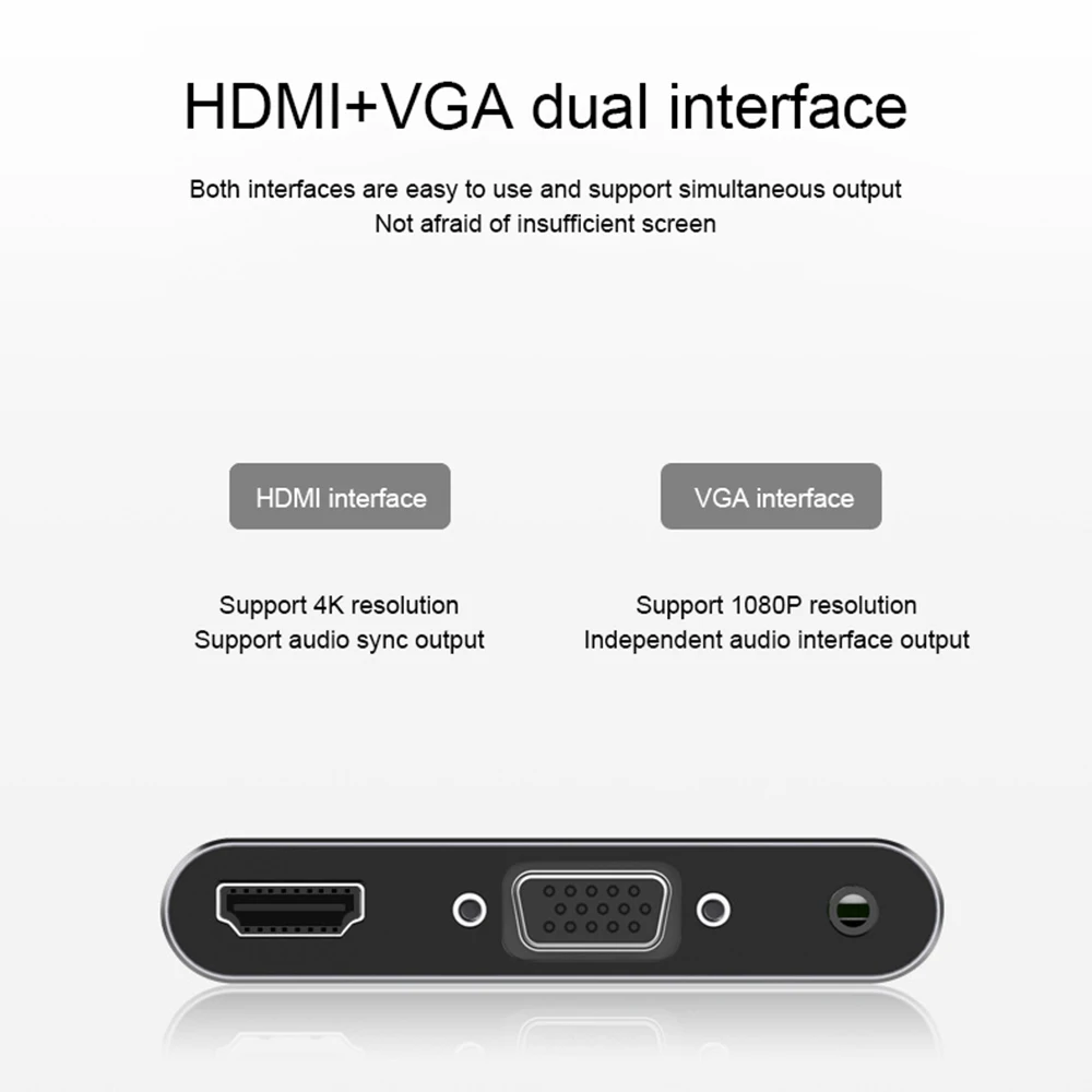 Tip C Pentru HDMI VGA USB 3.0 Adaptor Convertor Cu 3.5 Jack USB-C 3.1 Hub Adaptor pentru Mac Air Pro Huawei P10 P20 Samsung S8 Plus