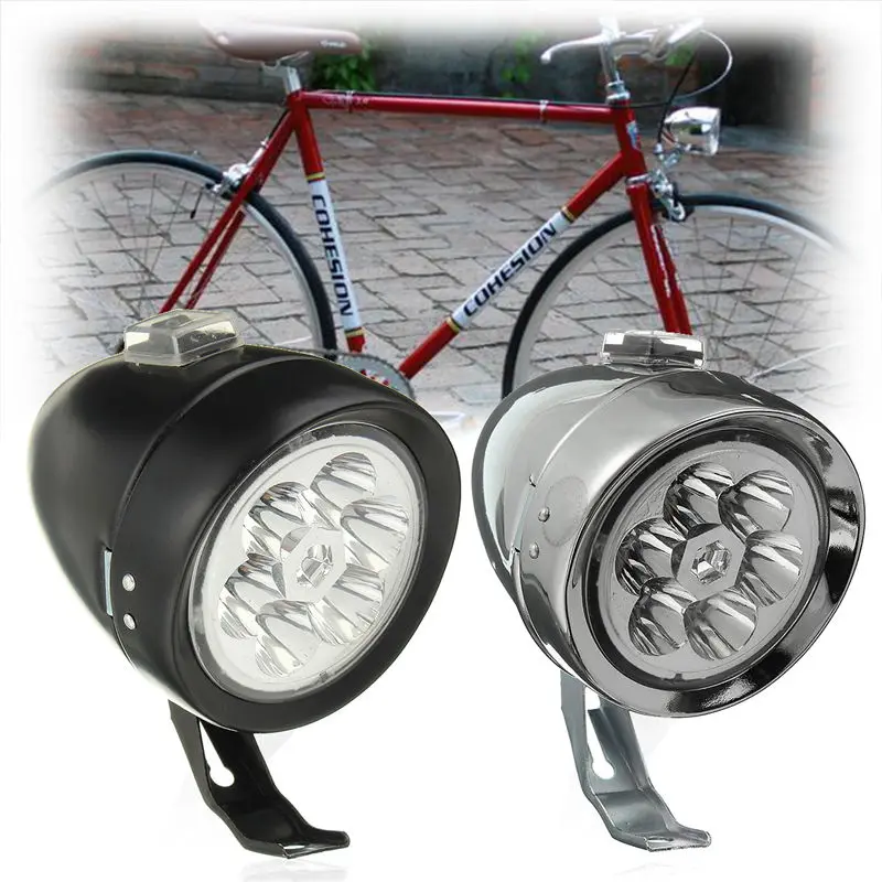 Reglabil 160 Grade Retro Vintage 6 LED-uri de biciclete Biciclete pentru Lumina din Față Faruri de Bicicleta Mountain Bike Lampa de Cap Cu Suport