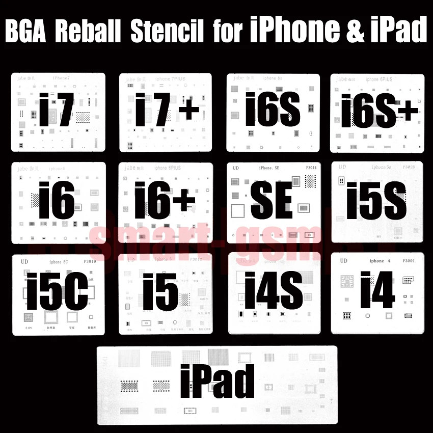 Ruiao 13pcs/lot de înaltă calitate set complet BGA Reballing Stencil dedica kit pentru iPhone 4 4s 5 5s 5c 6 6+ 6S 6s+ 7 și 7plus