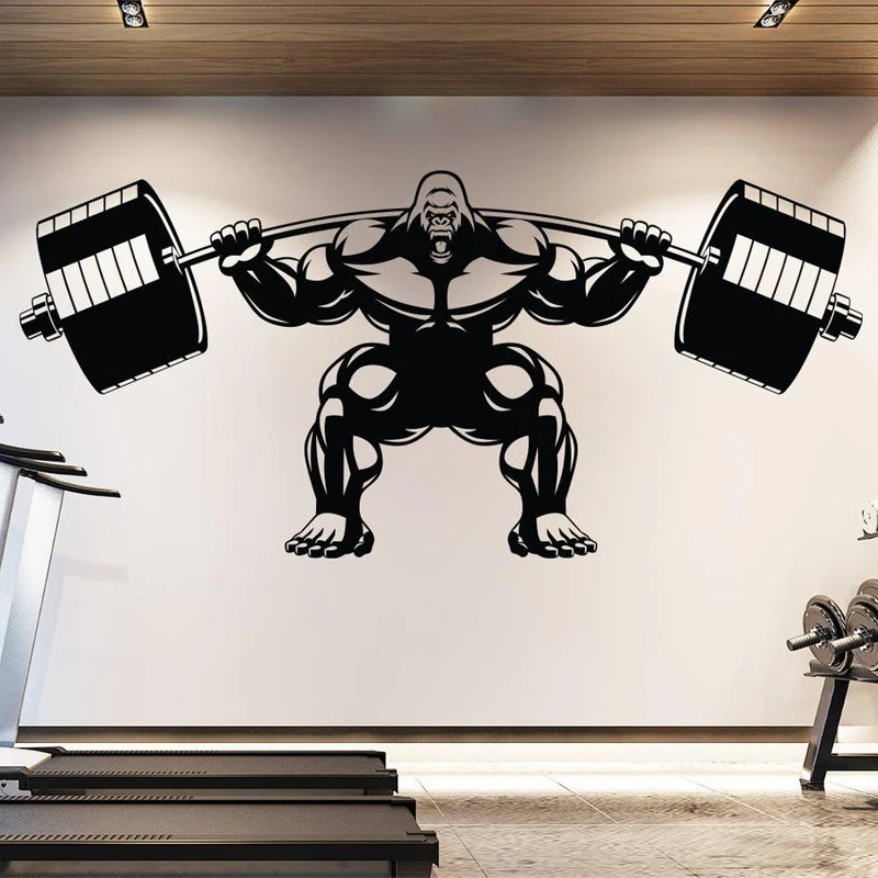 Gorila Sală De Perete Decal Ridicare Gorilla Motivația De Fitness Musculare Brawn Bara De Vinil Autocolant Sala Crossfit Sport Poster E150