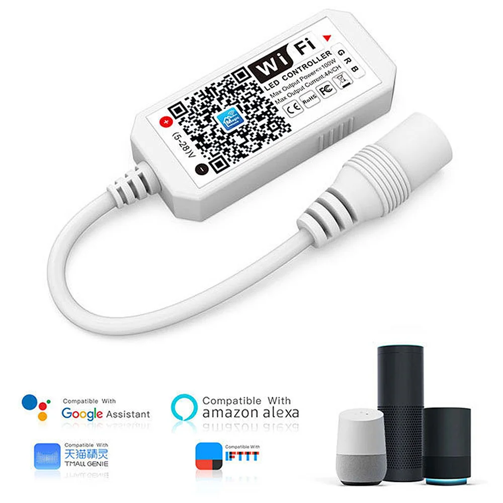 WiFi Controler de la Distanță Pentru Amazon Alexa Google Asistent Acasă Wireless RGB LED Strip Lumini de Control Vocal Schimba/Dimmer/Ora